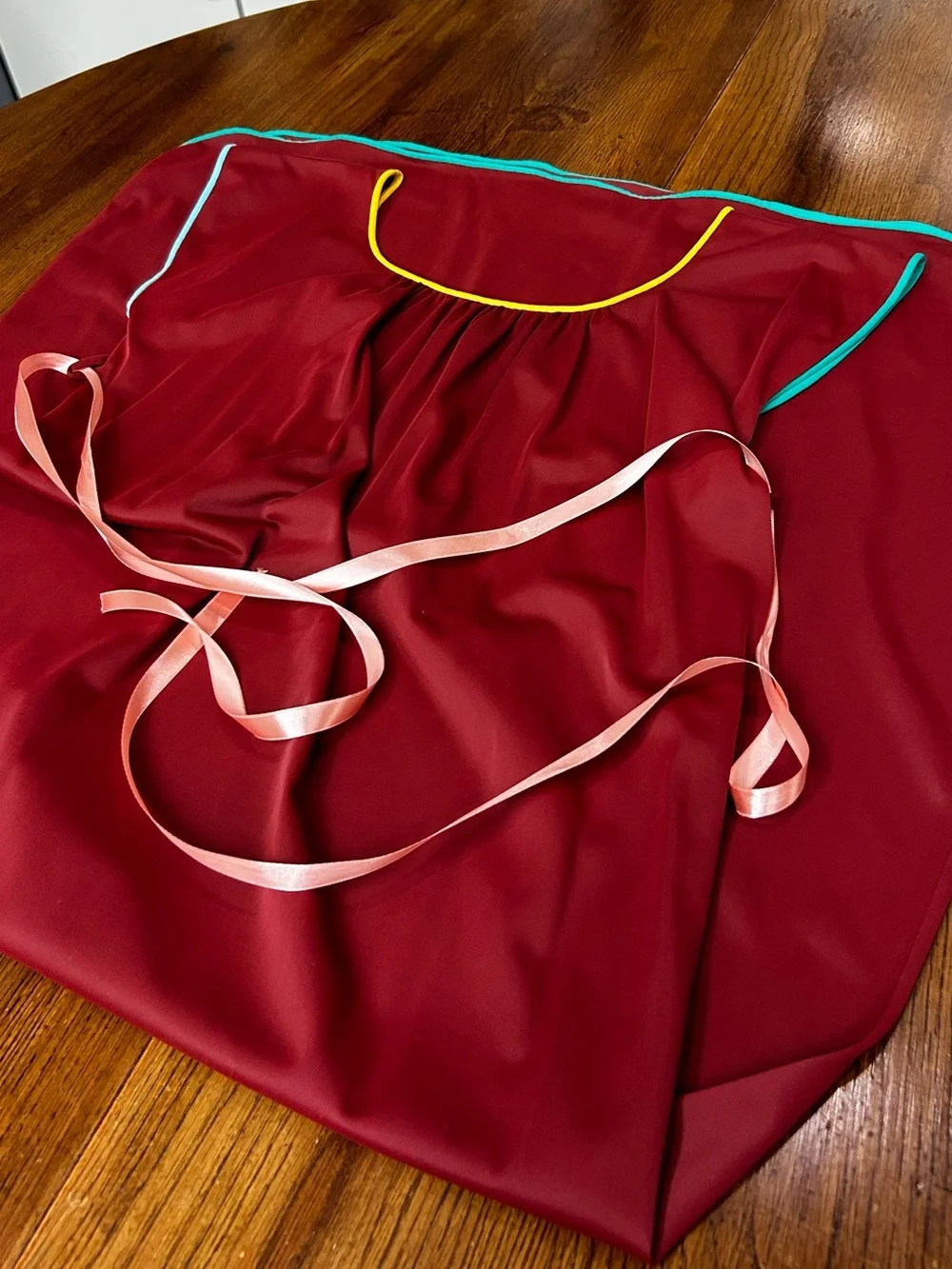 Vintage Red Nylon House Dress Caftan Lounge Dress One Size - Picture 11 of 11